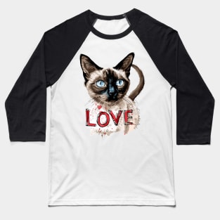 Siamese cat Baseball T-Shirt